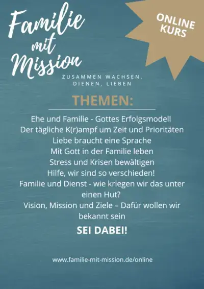 ONLINE KURS (auf Deutsch) - 20. Oktober bis 8. Dezember 2026